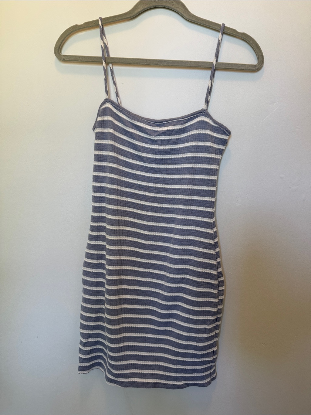 Forever 21 Light Blue And White Striped Spaghetti Strap Dress